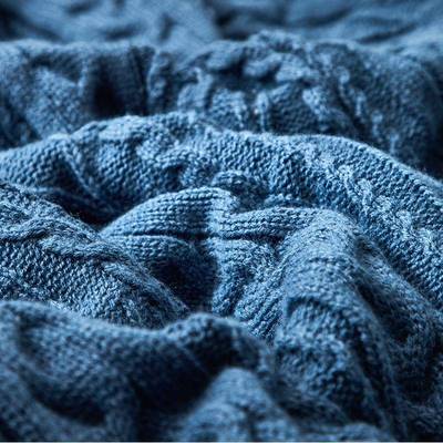 家45545厂色麻花纯罗绮加绒针织加厚午休盖装毯软保暖毛毯子