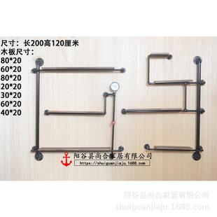 墙书架落地铁艺墙上复古置架壁体挂水管装收饰lo物ft纳架98434实