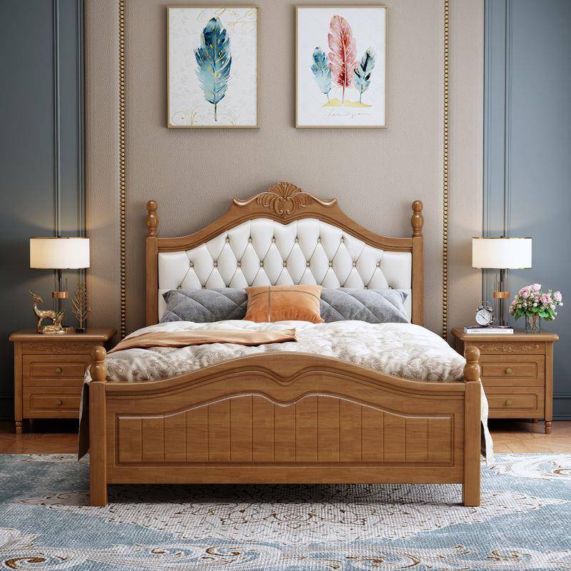 美式实木床1.2小户儿童床.35米公主床家用1米jm601#1米储型物1.5m