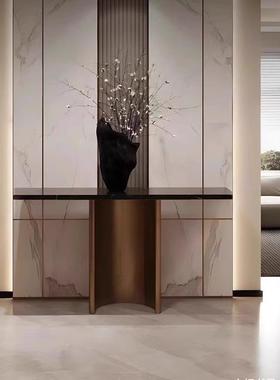 高端式轻奢大理石意入廊户玄关桌超窄61050玄关柜别店墅酒走条案