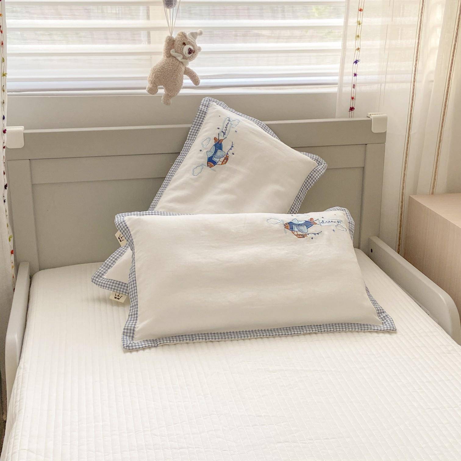 A类全棉双层纱儿童枕头套30x50纯棉枕套宝宝40x60一只装夏季