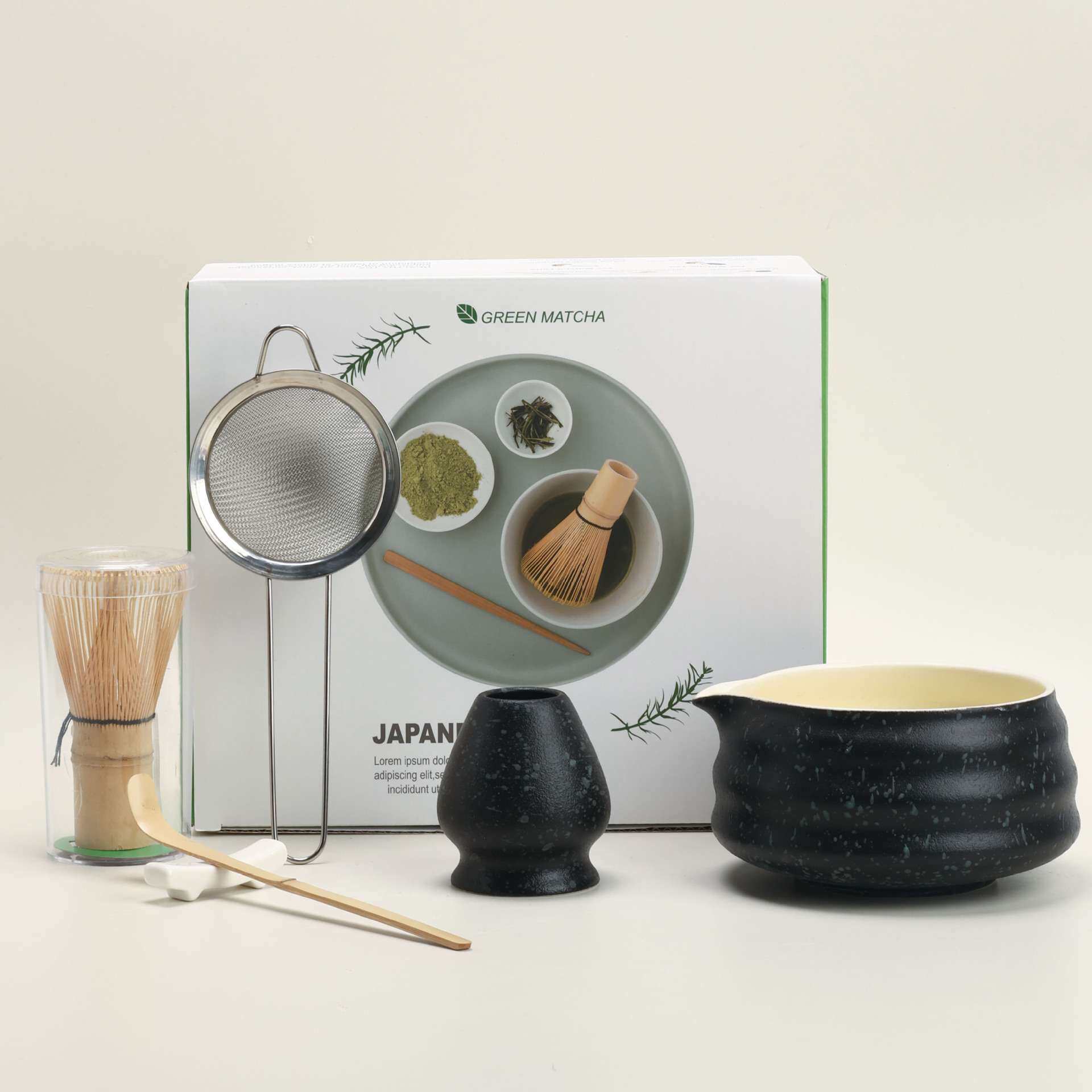 窑变抹茶碗带主人杯 点茶工具抹茶茶筅碗抹茶工具套装百本立茶筅