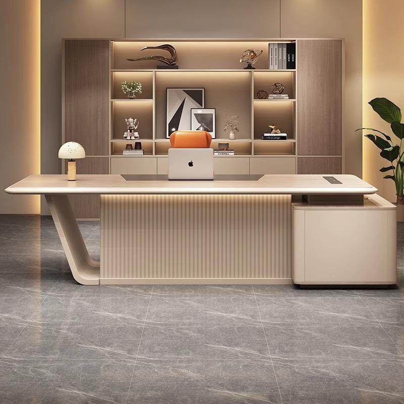 烤漆老板桌办公桌椅组合书桌简约现代总裁主管经理时尚轻奢大班台