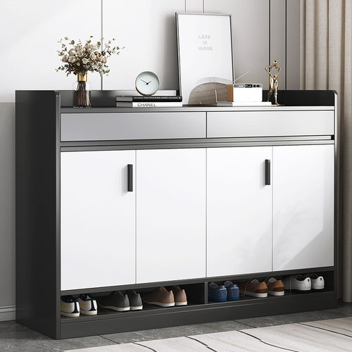 鞋柜家用门口室内带挂衣架一体储物柜新款2025爆款玄关柜入门鞋架