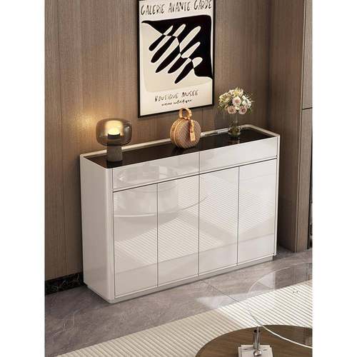 轻型豪华双面鞋柜家庭入口入口柜集成2025新款热门风格彩绘入口沙