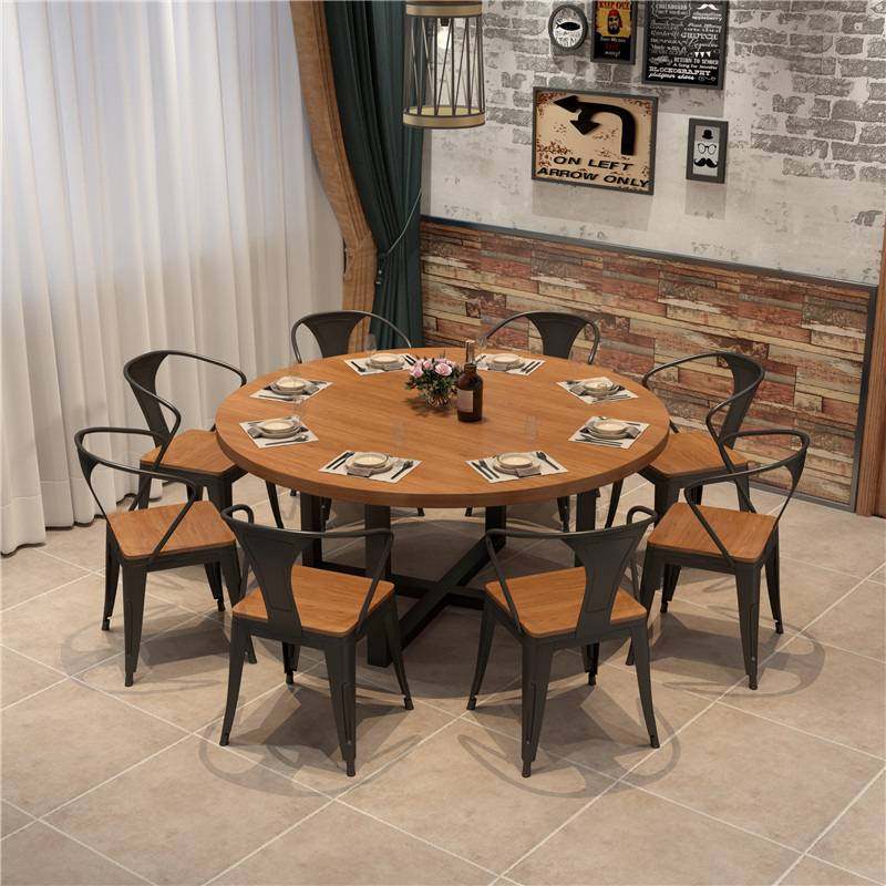 复古美式铁艺实木饭店桌椅组合家用餐厅圆形餐桌酒店包厢大圆桌子,玩具/童车/益智/积木/模型,垂直悬浮玩具,淘宝优惠券,粉丝福利购,淘宝优惠卷