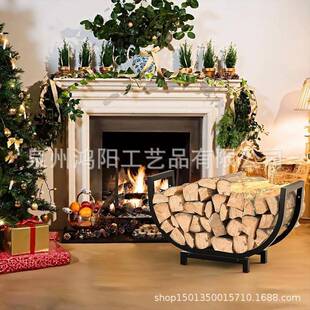 木柴收纳室壁火炉架木柴木头收内纳整理架柴HY-00000收纳金属架摆