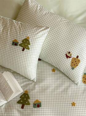 0爱mau0S贡缎长绒棉全棉件套套可爱纯棉三件被套床1单四床笠式床