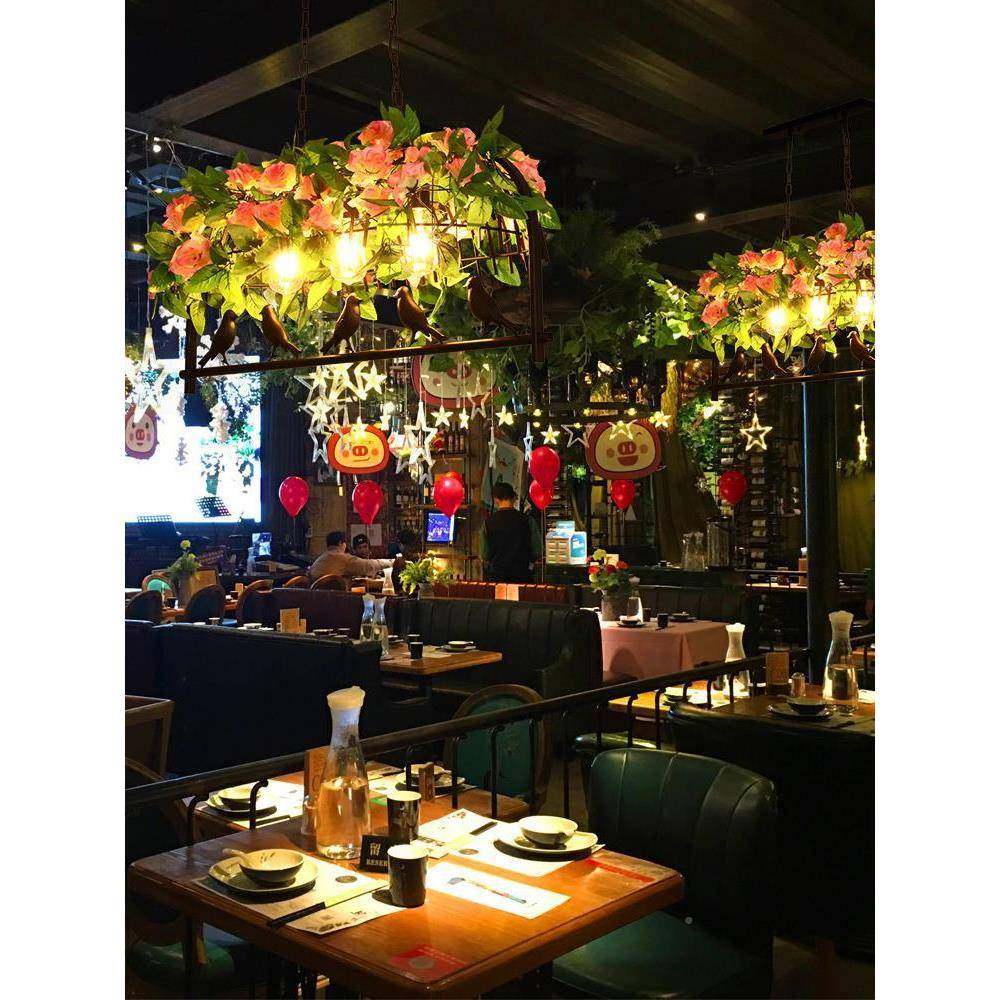 古工业风吊灯性麻绳灯复饭店吧台创504意个酒烤吧烧店铺商用