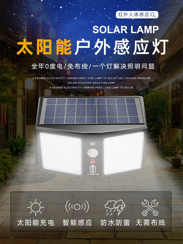 太阳能200W户外超亮感应壁灯
