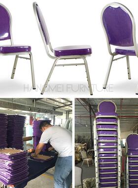 厂HM-S97家新款紫色抹铁店圆椅背保护膜酒布铁椅子