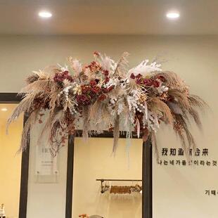 干苇花艺成橱排品装饰窗舞台1231壁挂花悬挂吊花仿真芦塑料绢花插