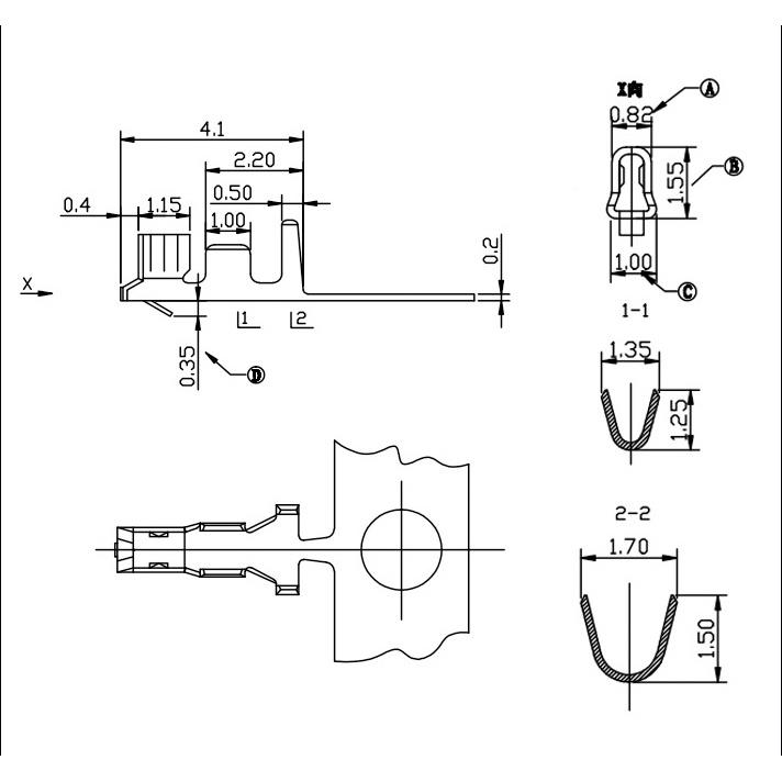 ZH1M5端子ZHT连接VKB器连绕-端子1.5M间距.插簧簧片一盘14000只
