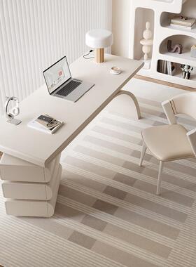 奶油风书网桌小户家用法式轻奢现代约女性实型木红办公简桌949写