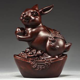 黑檀木雕十二生肖摆件全套实木质鼠牛虎兔龙蛇马羊猴鸡狗猪吉祥物