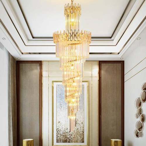 轻售楼处酒店大394堂厅吊灯奢展气水晶吊灯复式楼别墅楼梯灯具大