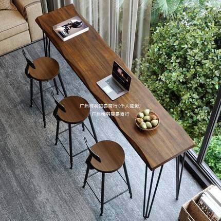 阳台实木吧台桌家用铁艺靠墙现代简约长条窄桌酒吧桌小吧台高脚桌,玩具/童车/益智/积木/模型,垂直悬浮玩具,淘宝优惠券,粉丝福利购,淘宝优惠卷