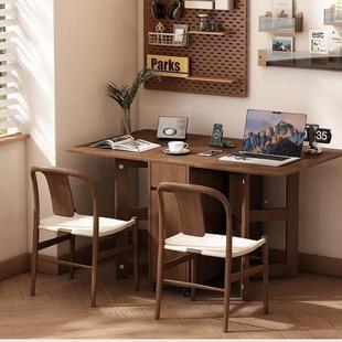 多功能餐收实折叠餐纳桌家用小户木型边柜一297体可伸缩吃饭桌子