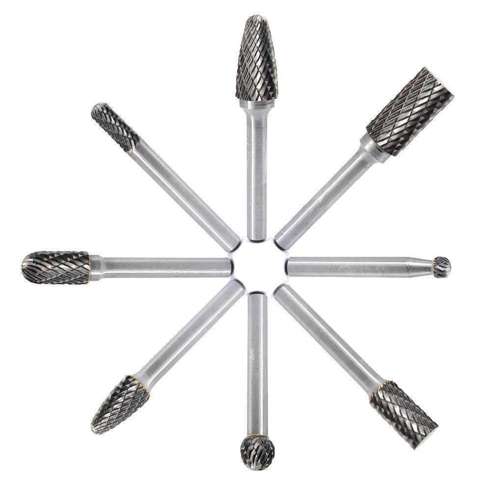 硬质合金旋转锉套装合金打8pcs磨头直磨木头旋转工磨打磨钻机头8