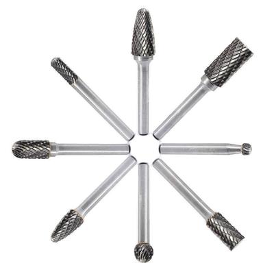 硬质合金旋转锉套装合金打8pcs磨头直磨木头旋转工磨打磨钻机头8