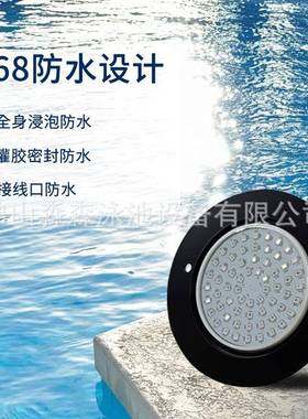 跨境黑色不锈下钢lBed水灯灯具超薄GS20188mm挂壁式泳池灯RG七彩