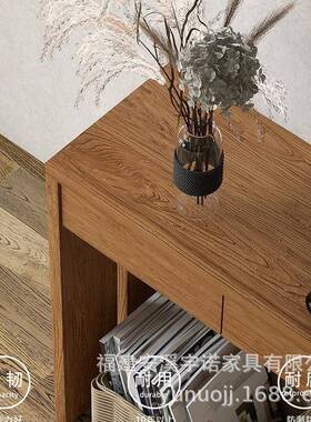 全实木玄物关桌靠墙客厅家收用复古入户玄台70510民关宿小户型纳储桌子
