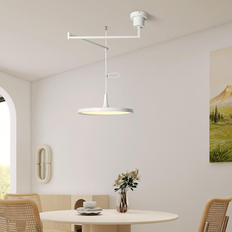 全光厅谱饭可吊灯飞碟灯摇777臂饭厅餐桌灯奶油风移可位移动吧台