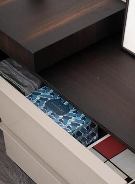 意式极化简室梳台妆高PS-S803端卧实木烟熏色妆台收纳柜抽屉柜一