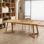 长桌客厅实木书桌双人学习桌家用电脑办公桌工作台学生写字书法桌