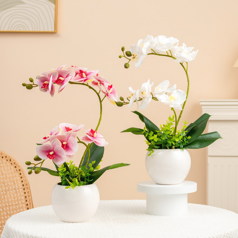 蝴蝶兰假花仿真花束跳舞兰客厅餐桌装饰花摆件向日葵干插花艺摆设