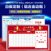 定制磁性硬白板业绩榜墙贴公告栏挂式 车间生产管理看板进度表5S