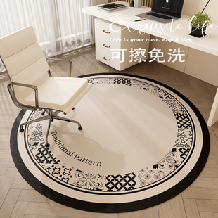 圆形地垫pvc书房书桌电脑椅下地毯可擦免洗公桌公室转椅垫子