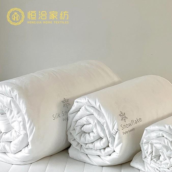 轻奢蚕丝雪绒大提花夏被春秋被芯高端烫钻加厚保暖冬被四季款被褥