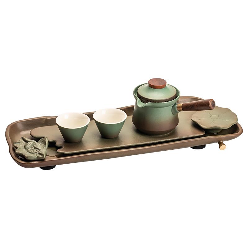 陶瓷茶盘长方形蓄水干泡盘家用功夫托盘茶台茶海茶具套装整套