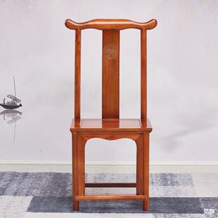 中式实木餐椅靠背牛角椅家用办公泡茶凳子餐厅饭馆酒店桌椅子