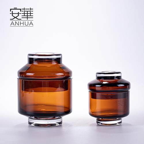 安华创意艺术玻璃摆件现代简约高端客厅储物装饰品精致工艺品