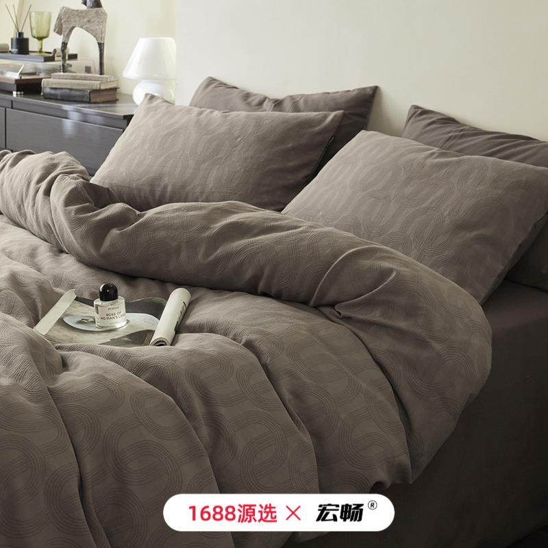 A类高端复古超柔裸睡被套床单床笠全棉纯棉三层双层纱提花四件套,纺织面料/辅料/配套,纺织机械配件,淘宝优惠券,粉丝福利购,淘宝优惠卷