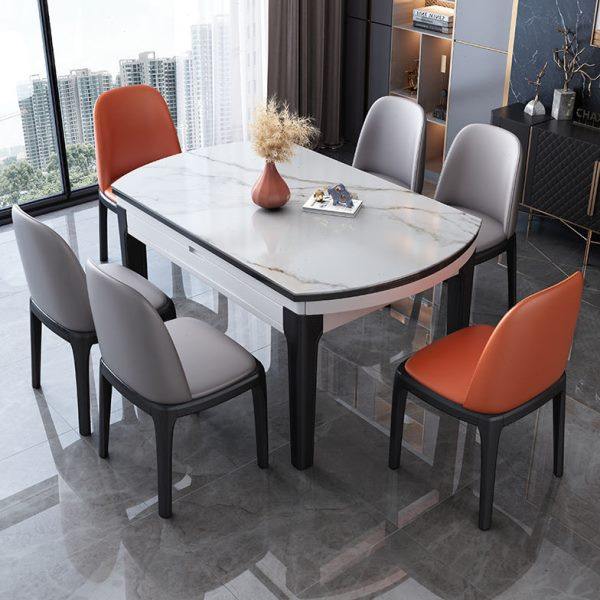 轻奢岩板实木餐桌椅子组合现代简约家用小户型伸缩折叠可变方圆桌,住宅家具,岩板餐桌,淘宝优惠券,粉丝福利购,淘宝优惠卷