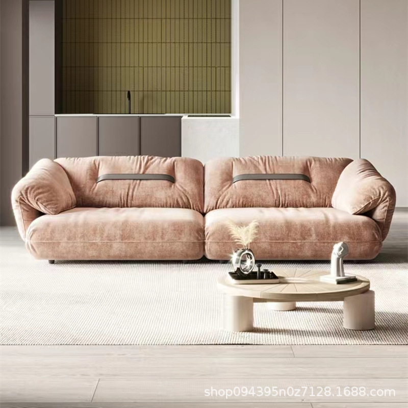 意式轻奢雪尼尔布艺沙发简约客厅现代大象耳朵baxter三人沙发组合