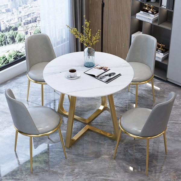 轻奢岩板洽谈休闲桌椅组合办公室售楼处会客谈单圆桌店铺接待餐桌,住宅家具,岩板餐桌,淘宝优惠券,粉丝福利购,淘宝优惠卷