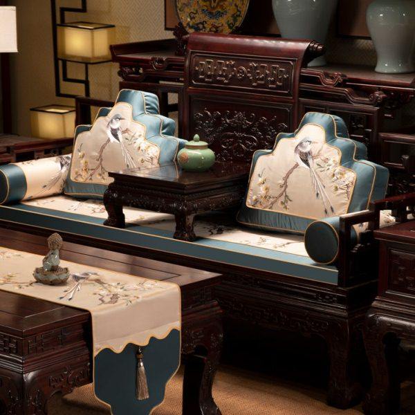 中国风红木沙发坐垫罗汉床座垫家用防滑实木家具四季通用海绵乳胶