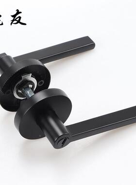 门锁家卧用用型室锁室内球形单舌房门锁通浴门室无钥匙三杆IBI执