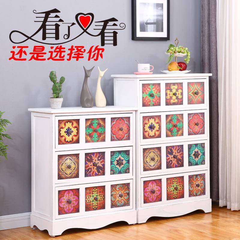 IL复子古实木斗柜物柜五斗柜储收纳柜床头柜子卧室PTE客厅收纳整