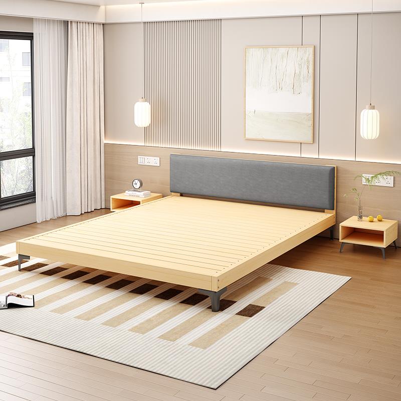 VEI8实木床1.济5米松木双人床经型现代简约1W.8出租房简易单人1.2