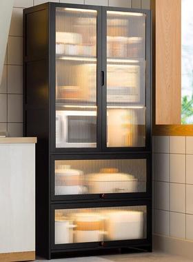 厨房置物架子落ENW边多功层收纳架地微波炉多能碗碟橱柜储物餐柜