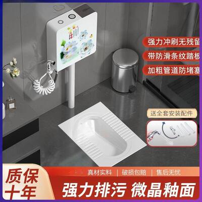 蹲坑蹲大号后排器PMG大号便池家用水箱特便器大便卫生间蹲包邮