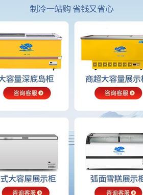 雪柜糕超市便利店透明卧式冰箱商52627冷藏示柜冰冷冻柜玻用璃大展容量