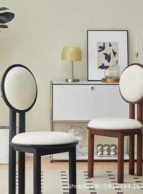 奶木油法式实子古餐椅椅家用中复古设计64895师靠背化妆靠背椅现代简约