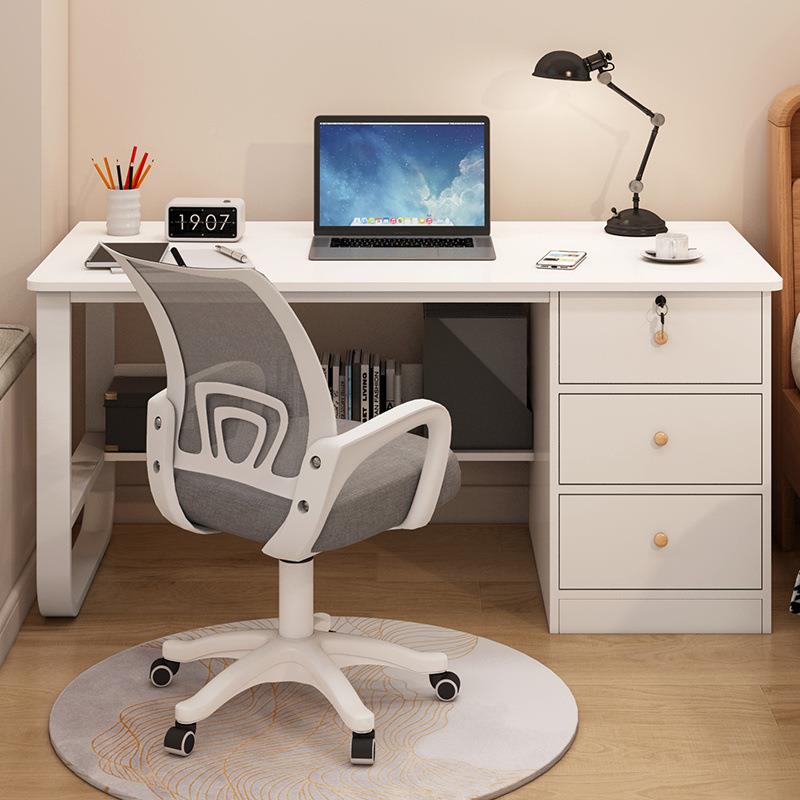 电脑桌台式家习用办公桌现代学简约带抽屉书桌桌ZUX组椅合卧室学