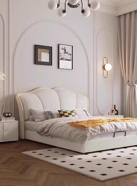 主卧床现代约床2025简新款皮床油风1.5米双人奶婚床1.8EAE米大床